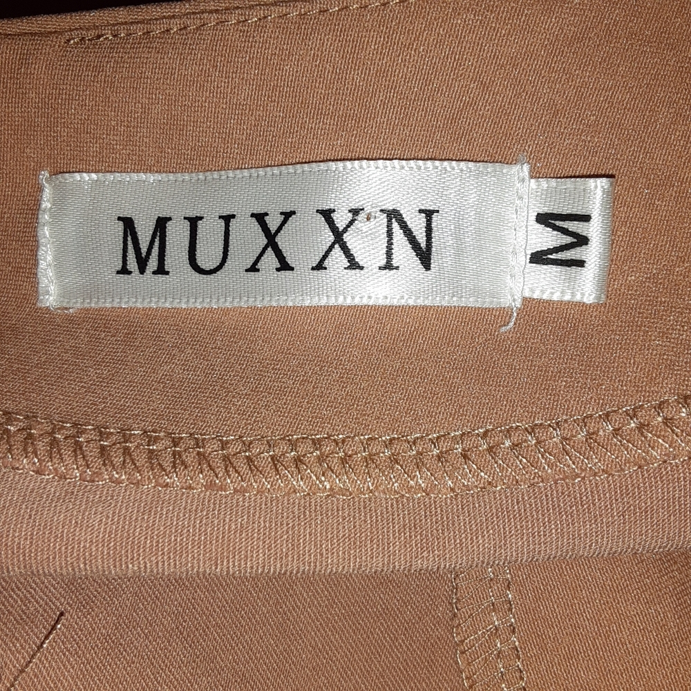 MUXXN Women's V Neck Retro Camel Dress - Picture 8 of 8